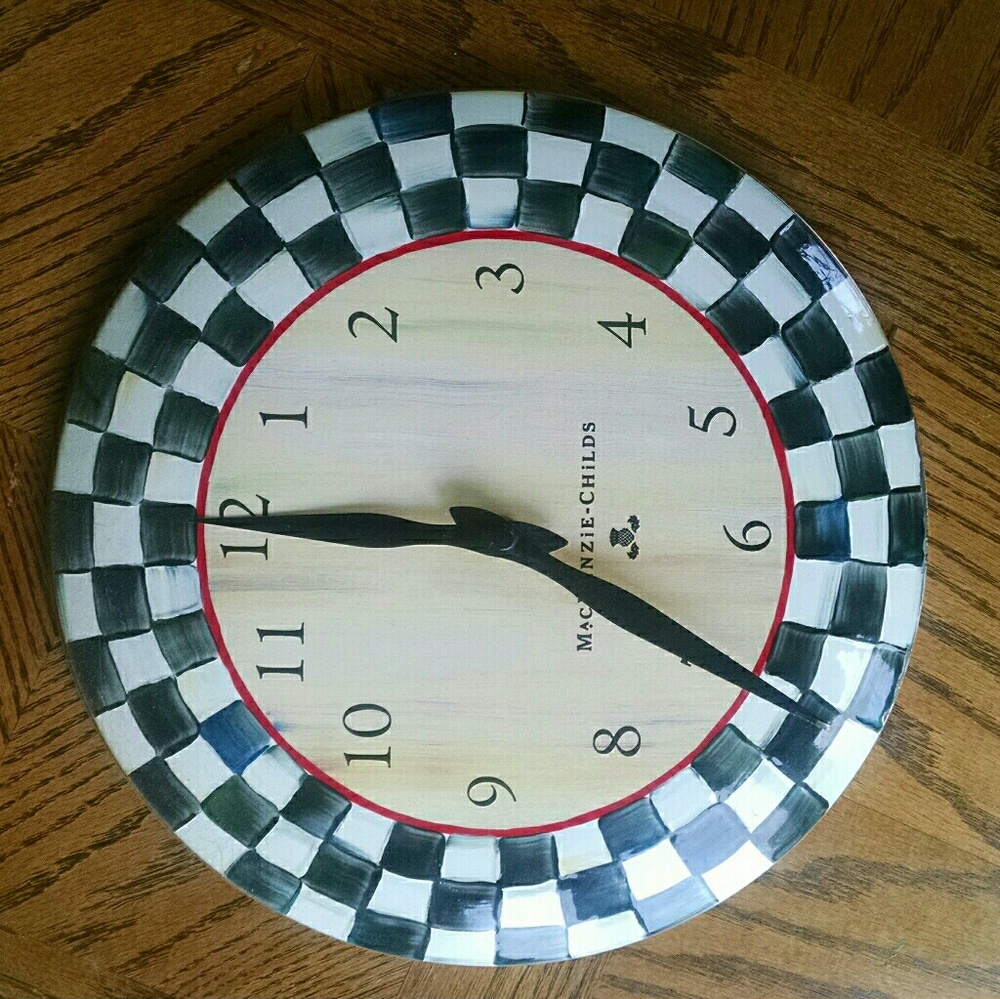 Mackenzie child's Courtly Check enamel clock